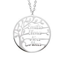 Load image into Gallery viewer, Tree Of Life Necklace With Engraved Names
