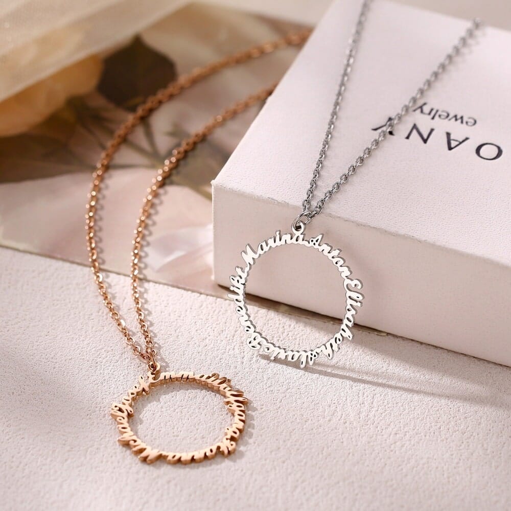 Namenskette Kreis der Liebe Necklaces Loanya Silber