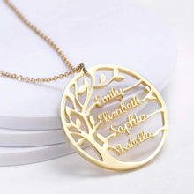 Load image into Gallery viewer, Tree Of Life Necklace With Engraved Names
