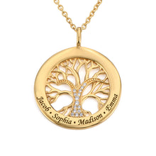 Load image into Gallery viewer, Personalised Tree of Life Necklace with Zirconia Stones
