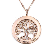 Load image into Gallery viewer, Personalised Tree of Life Necklace with Zirconia Stones
