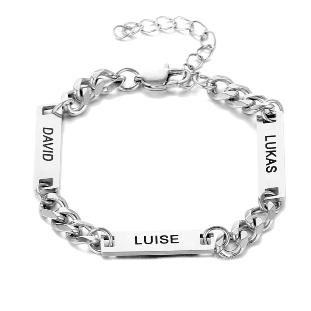 Armband mit Namensanhängern Bracelet Loanya Silber 16 - 20 cm