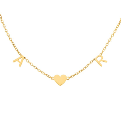 Heart Initial Necklace – Two letters to symbolise your bond