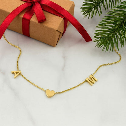 Heart Initial Necklace – Two letters to symbolise your bond