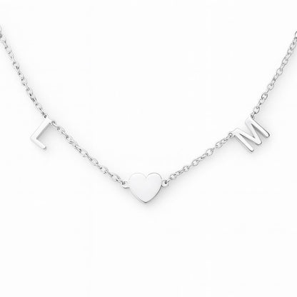 Heart Initial Necklace – Two letters to symbolise your bond