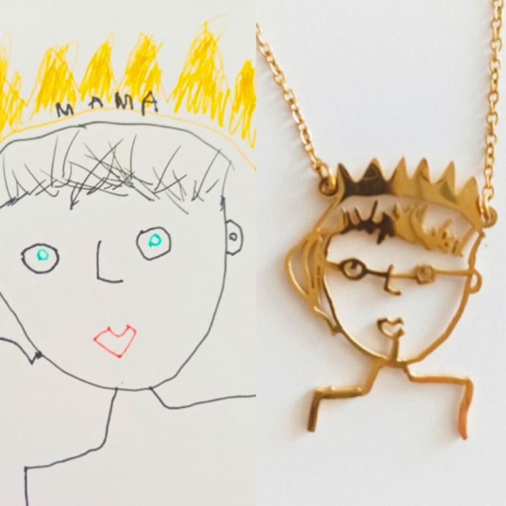 Children's Drawing As A Necklace Or Pendant