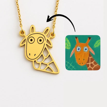 Children's Drawing As A Necklace Or Pendant