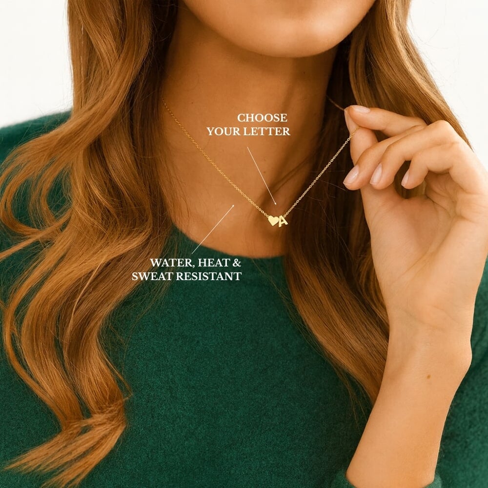 Necklace With A Small Heart And A Letter