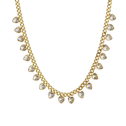 Halskette mit Herzen Necklaces Loanya Gold 40 - 45 cm Weiß