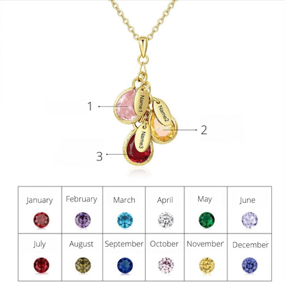 Personalized Necklace With Birthstones