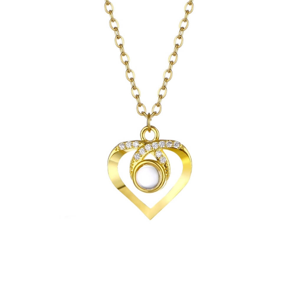 LOANYA Personalised Photo Projection Necklace with Zirconia