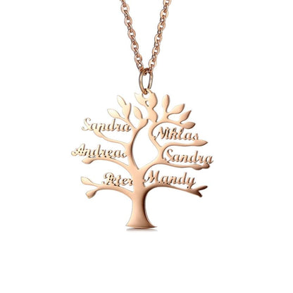 Baum des Lebens Halskette Necklaces Loanya Roségold 40 cm 