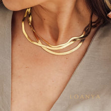 Load image into Gallery viewer, Breite Herringbone Halskette &quot;5mm&quot; mit 18-Karätiger Vergoldung Necklaces Loanya 
