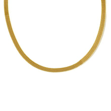 Load image into Gallery viewer, Breite Herringbone Halskette &quot;5mm&quot; mit 18-Karätiger Vergoldung Necklaces Loanya Gold 35 cm 
