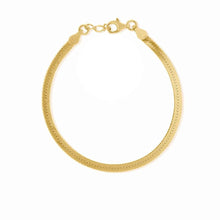 Load image into Gallery viewer, Breites Herringbone Armband &quot;5mm&quot; mit 18-Karätiger Vergoldung Bracelet Loanya Gold Frauen (15 cm + 4 cm) 
