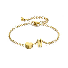Load image into Gallery viewer, LOANYA Armband mit Herz und Buchstabe Loanya Gold A 
