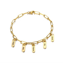 Load image into Gallery viewer, LOANYA Gliederarmband mit personalisierten Anhängern Bracelets Loanya Gold 17 cm 
