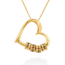 Load image into Gallery viewer, LOANYA Herz Halskette mit personalisierten Beads Loanya Gold 40 - 45 cm 
