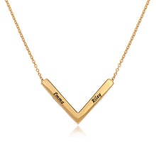 Load image into Gallery viewer, LOANYA personalisierbare &quot;V&quot; Barrenkette Loanya Gold 40 cm 
