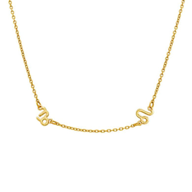 LOANYA zwei Sternzeichen Halskette Necklaces Loanya Gold Halskette (40 - 45 cm) 