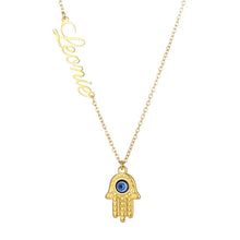 Load image into Gallery viewer, Namenskette mit Hand der Fatima Necklaces Loanya Gold 45 cm 
