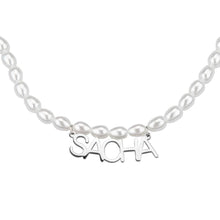Load image into Gallery viewer, Perlen Namenskette Necklaces Loanya Silber 38 cm 
